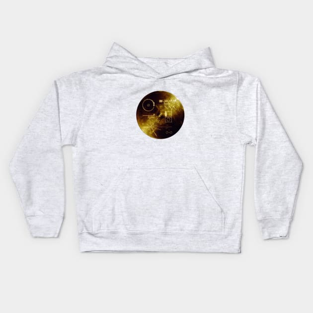 Voyager 1 Golden Record Kids Hoodie by Cartoons by NICO